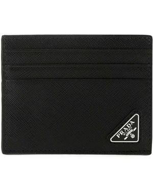 Prada Leather Card Holder - Black