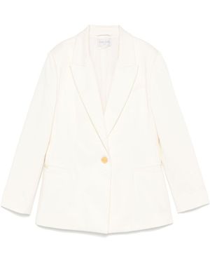 Forte Forte Cotton Single-Breasted Blazer Jacket - White