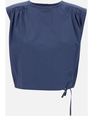 Marella Ärmelloses Top Aus Stretch-Popeline - Blau