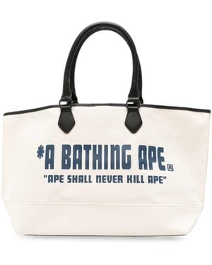 A Bathing Ape A Bathing Ape Canvas Tote Bag M - Blue