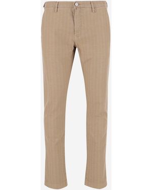 Jacob Cohen Stretch Cotton Blend Pants - Natural