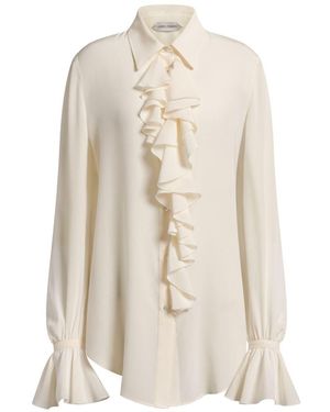 Alberta Ferretti Camisa De Crepé De China - Blanco