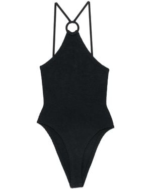 Hunza G Jasmine Swim Covered Hoop Crinkle - Schwarz