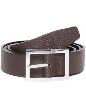 Claudio Orciani Textured Calf Rectangular Belt - Brown