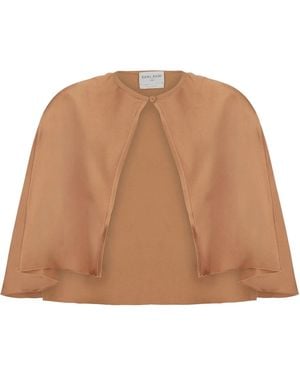 forte_forte Mantellina Evers Satin - Brown