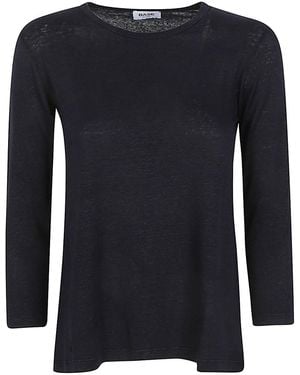 Base London Linen Jersey Long Sleeve T Shirt - Black