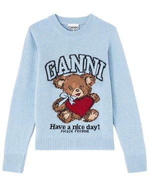 Ganni Wool Jersey - Blue