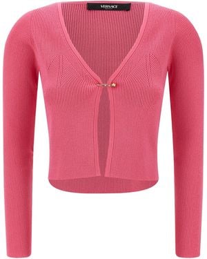Versace 'Safety Pin' Cardigan - Pink