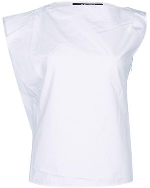 Jacquemus Draped High-Waist Top - White