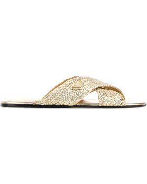Prada Woven Collection Slides - Pink