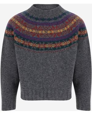 Howlin' Jersey De Lana Con Estampado Jacquard - Gris