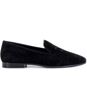 Celine Velvet Loafers With Embroidered Triomphe Logo - Black