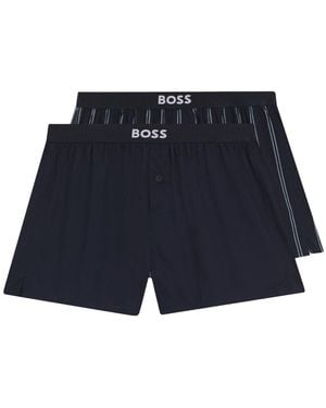 BOSS 2 Pack Boxer Con Logo - Blue