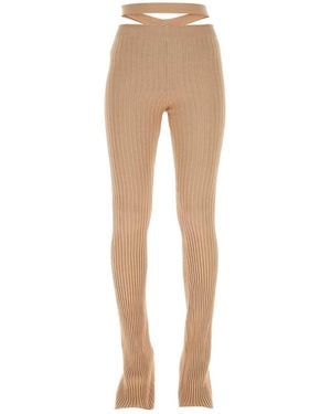 ANDREA ADAMO Skin Stretch Viscose Blend Pant - Natural