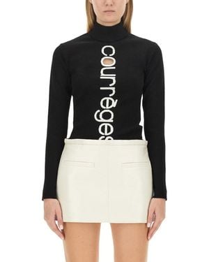 Courreges Jersey With Logo - Black