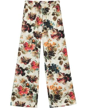 Alberto Biani Printed Silk Wide-Leg Trousers - Multicolour