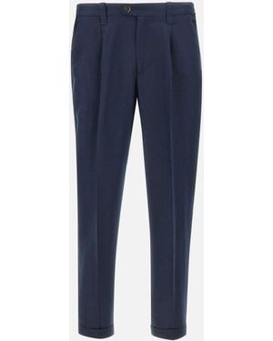 Devore Marine-Leinenmischung-Hose - Blau