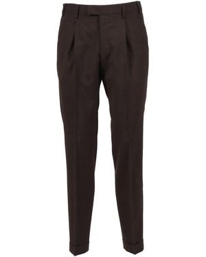 PT01 Master, 1 Pleat, Diagonal Pockets, Flap Back Pockets, Turn Up - Gray