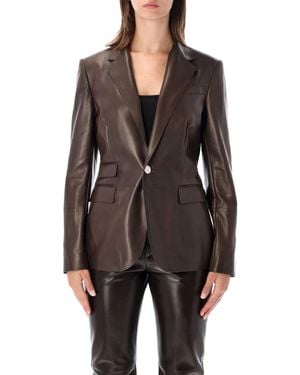 Ralph Lauren Leather Blazer - Grey