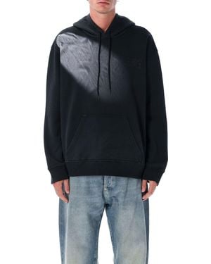 MM6 by Maison Martin Margiela Cotton Hoodie With Tonal Numeric Logo - Blue