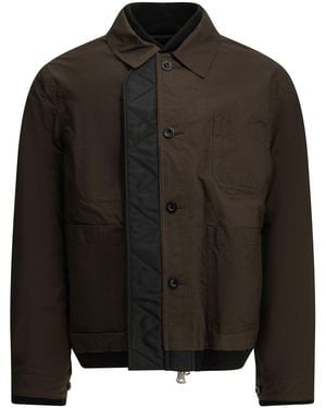 Sacai "Nylon Twill X Ripstop Reversible" Quilted Jacket - Black