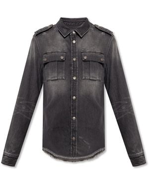 Balmain Katoenen Denim Shirt - Grijs