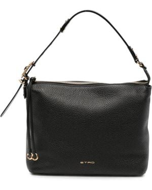 Etro Mittelgroße Hobo-Tasche aus Leder - Schwarz