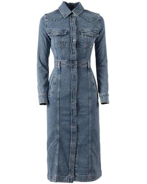 7 For All Mankind Light Luxe Dress Morning Sky - Blue