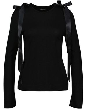 Simone Rocha Bogenschwanz -T -Shirt Synthetic Schwarz