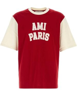 Ami Paris Cotton T Shirt - Red