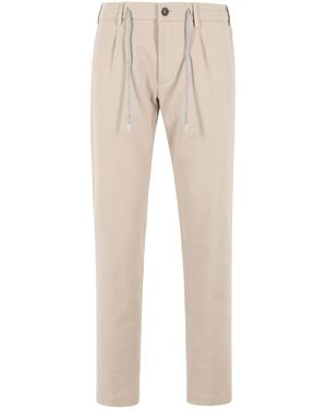 Eleventy Beige Stretch Katoenen Broek - Naturel