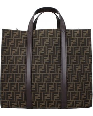 Fendi Handtaschen Männer Stoff braun/eBano - Schwarz