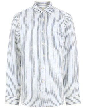 120% Lino Camicia - Blue