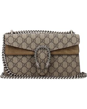 Gucci Dyonisus Shoulder Bag/Taupe Fabric - Metallic