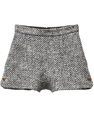 Versace Bouclé-Wollshorts - Grau
