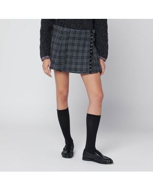 DURAZZI MILANO Check Kilt Mini Skirt - Black