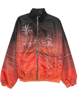 Amiri Zip-Up Jacket With Palm Print - Red