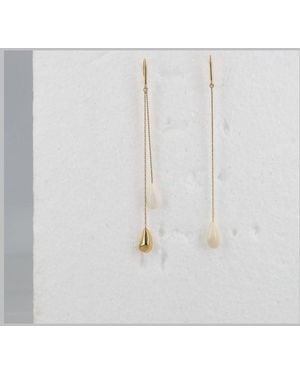 Isabel Marant Asymmetric Drop Earrings With Pendant Accents - White