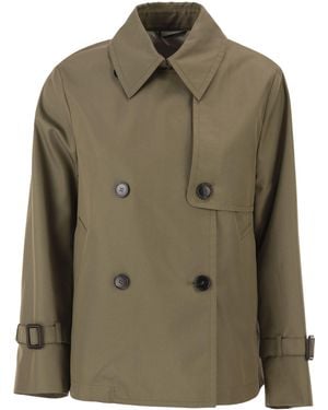 Weekend by Maxmara Wkdbiglia Water Repellent Gabardine Trench Coat - Green