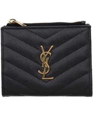 Saint Laurent Leather Document Holder - Black