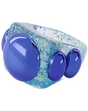 La Manso Atlantis Ring in Blue PVC - Blau