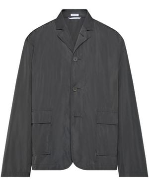 Thom Browne Packbar S/C mit Pattentaschen (27") mit Logodruck in Light Memory Tech - Grau