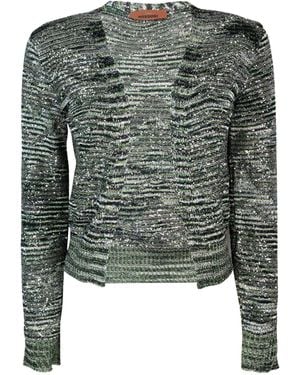 Missoni Cardigan Zig Zag Verde Scuro - Groen