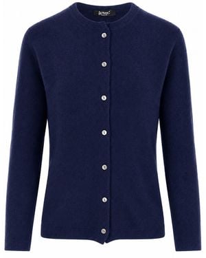 LA ROSE Cashmere Cardigan - Blue