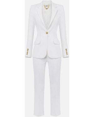 Elisabetta Franchi Single Breasted Suit With Buttons - White