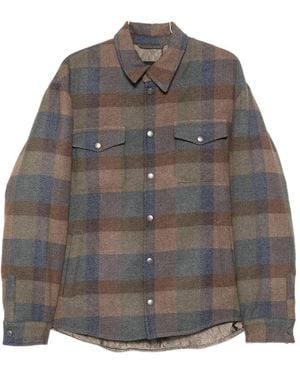 Etro Wool Checked Shirt - Grey