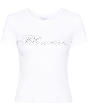 Blumarine Logo Cotton T-Shirt - White