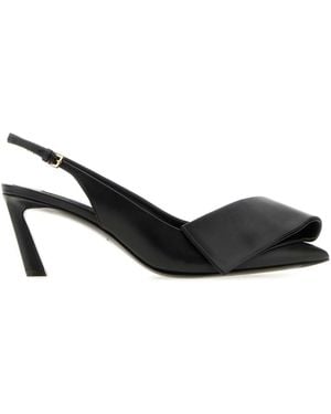 Givenchy Leather Twisted Ribbon Court Shoes - Black