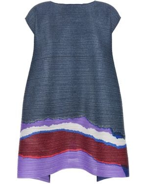 Pleats Please Issey Miyake Plooien Alsjeblieft Issey Miyake 'korrelige Kleuren' Jurk - Blauw