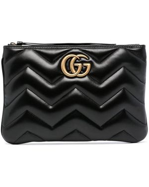 Gucci Marmont Leren Clutch - Zwart